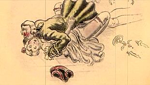 vintage erotic cartoon illustration from antique anime era 😍