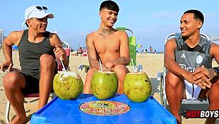 I'm fucking this naughty guy with my best friend in doggystyle and double penetration