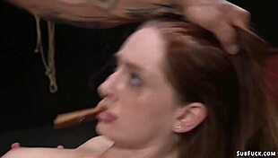redhead slave submits to big cock deepthroat