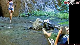 Young French Brunette Gets First Anal Outdoors!