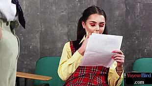 college 21yo fem lady plays mind games with teacher