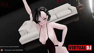 Cute Futa Rachel Dances to Pop Blender MMD