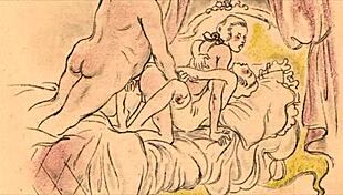 vintage erotic cartoon illustration from antique anime era 😍