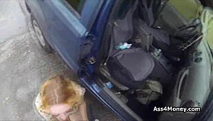 Perky Blonde Gets Paid for Blowjob!