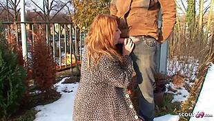 Ginger street worker's risky outdoor encounter