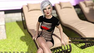 Hot rich girl in library outfit shows tits and gets cum in 3D hentai