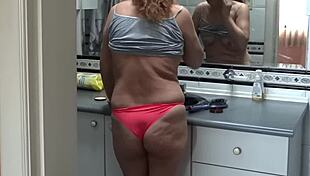 My wife shows off, masturbating while I cum on her big ass