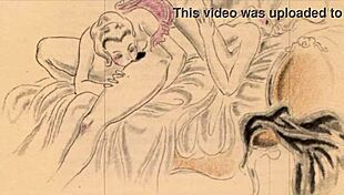 vintage erotic cartoon illustration from antique anime era 😍