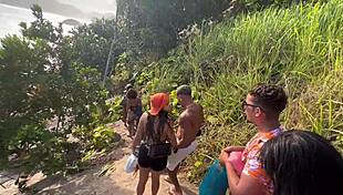 I had wild sex on the nudist beach with my sexy friends while everyone watched.