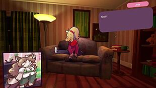 Two Chicks Dive into Furry Strip Poker Game Action