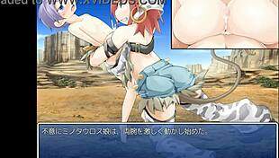 big tits minotaur girl in hentai game.