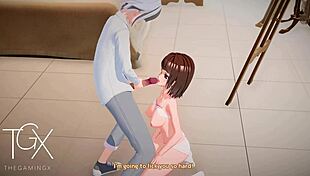 anime hentai futanari girl plays intense sex games with blowjob cowgirl anal in various positions