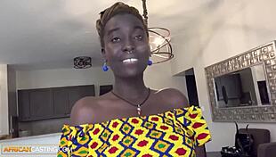 Tall Black Babe Shags Big Cock