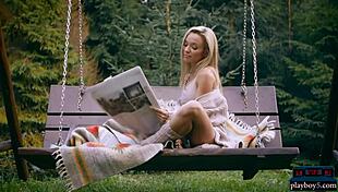 Wow, check Zhenya Belaya’s amazing Russian blonde ass stripping outdoors! 🌳