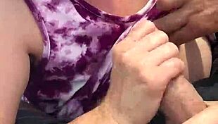 Nice big DDD tits in outdoor blowjob scene