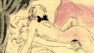 vintage erotic cartoon illustration from antique anime era 😍
