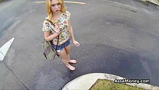 Perky Blonde Gets Paid for Blowjob!