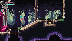 Flip Witch Pixel Hentai Game Ep 6 Femdom Creampie in the Forest