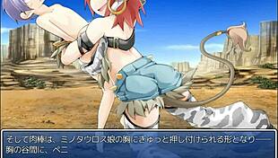 big tits minotaur girl in hentai game.