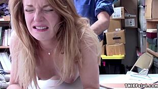 pretty blonde shoplifter pays with pussy?