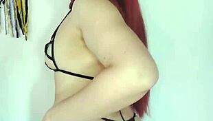 Beautiful Redhead in Bunny Costume Showing Off