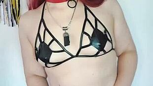 Beautiful Redhead in Bunny Costume Showing Off