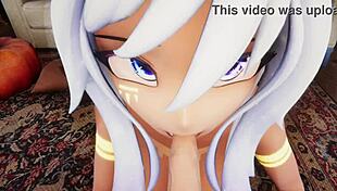 Hentai vtuber elfie love gives an emotional blowjob in 3d vrchat