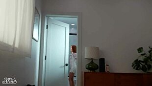 Redhead Step-Sis and BFF Interrupt Step-Bro's Bathtime for FFM Kissing