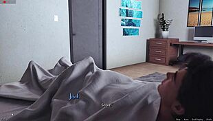 fresh woman emily wakes up in the morning in 3d cartoon