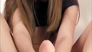 Hot Girl Footjob Dildo After College