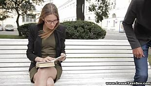 Teen 18+ from argentina learns english while getting her hairless pussy fucked