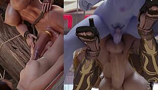 Male engages futanari in compilation, futanari interacts with futanari