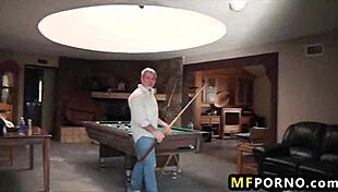 teen on pool table serena