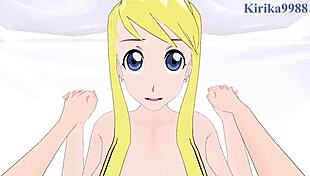 winry rockbell and riza hawkeye get creampied in intense pov hentai sex