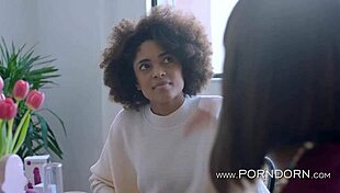 Beautiful black beauty in hot lesbian scene