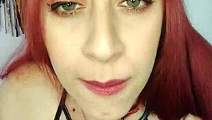 Beautiful Redhead in Bunny Costume Showing Off