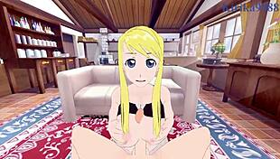 winry rockbell and riza hawkeye get creampied in intense pov hentai sex