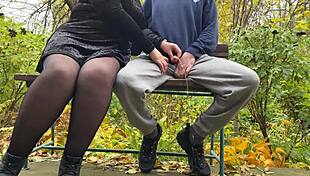 Stepmommy trains me kinky in pantyhose with dirty public ass play.