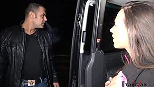 Mea Melone tests street dude in car with rough anal