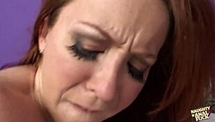 Redhead teases lover with asshole, gets plowed hard in doggystyle