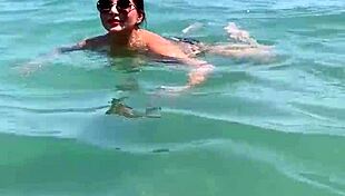 Anna polina has interracial public sex on beach with shaved pussy