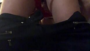 French Amateur in Black Leather Pants Gets Deepthroat and Doggy Fuck POV