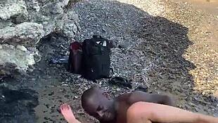 Anna polina has interracial public sex on beach with shaved pussy