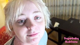 Annie's submissive deepthroat audition with big ass domination