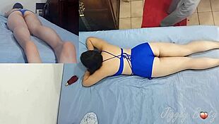 Bubble butt gf gets oily massage before riding! 🍑