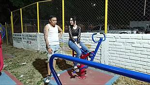 Visiting My Neighbor In The Park While She Exercises - She Loves Seeing Me Workout