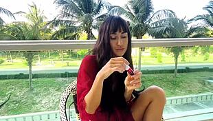 Beautiful Brunette Girl Reveals Makeup Secrets for Flawless Face