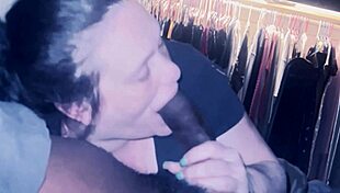 Brunette gets a deepthroat and a facial in a big cock scene