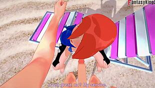 Yae Miko's Beach Bikini Sex