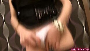 Apple Toys Herself With Vibrator In Fishnets!